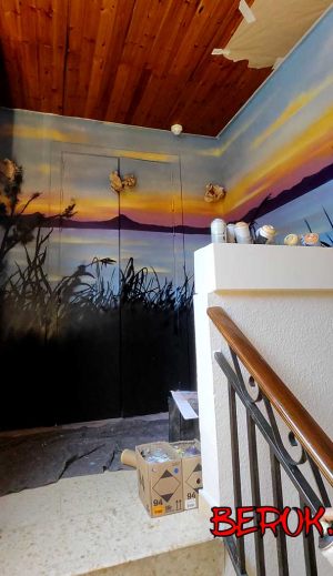 pintura mural escalera mollerusa lleida